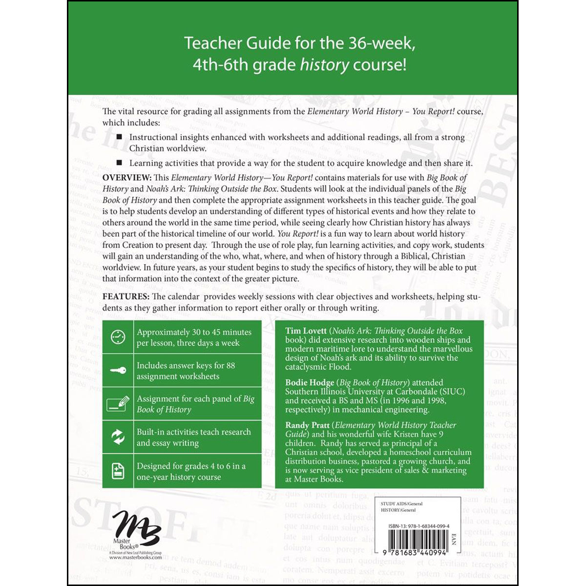 Elementary World History: You Report! Teacher Guide (Paperback)
