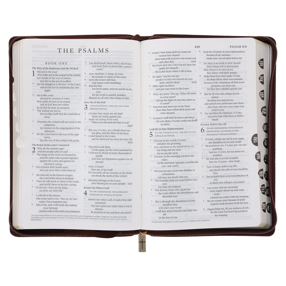 ESV Dark Brown Faux Leather Standard Bible Thumb Indexed With Zip