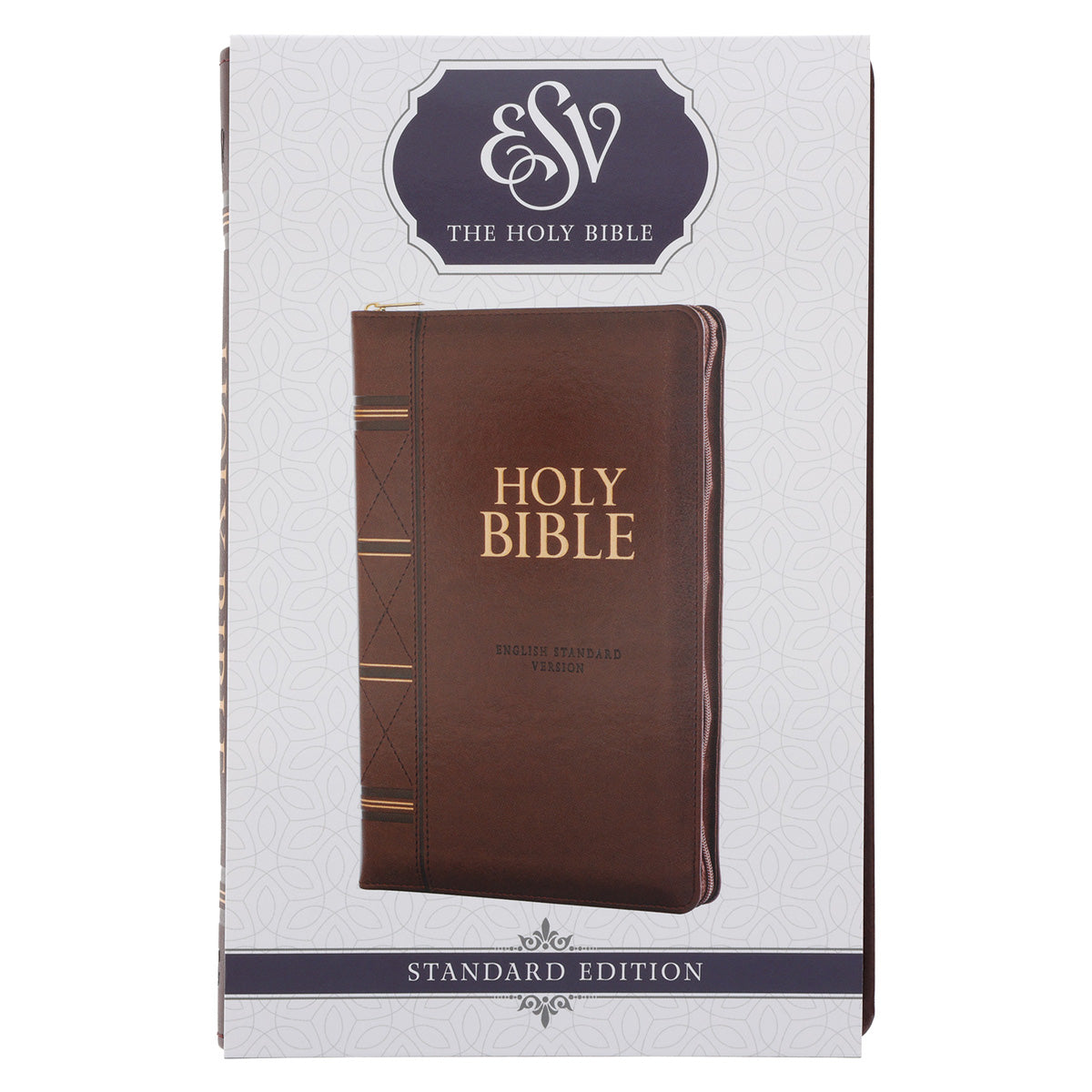 ESV Dark Brown Faux Leather Standard Bible Thumb Indexed With Zip