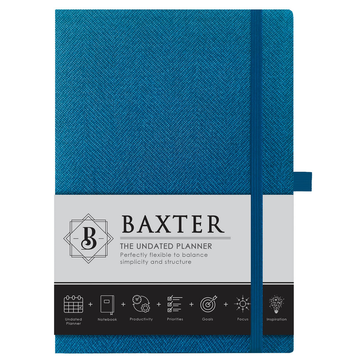 Baxter Undated Planner Aqua (Durable Synthetic Fibre Flexcover)