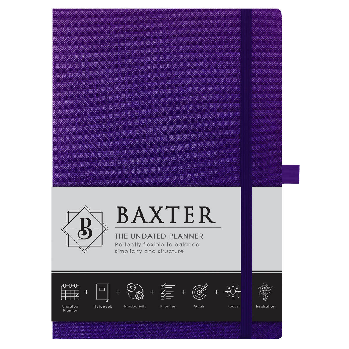 Baxter Undated Planner Purple (Durable Synthetic Fibre Flexcover)