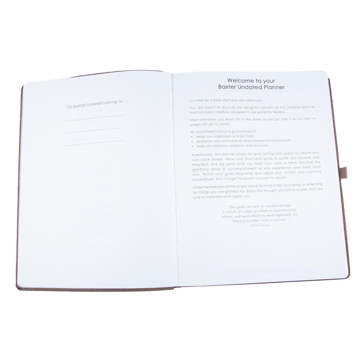 Baxter Undated Planner A4 Sand Color (Durable Synthetic Fibre Flexcover)