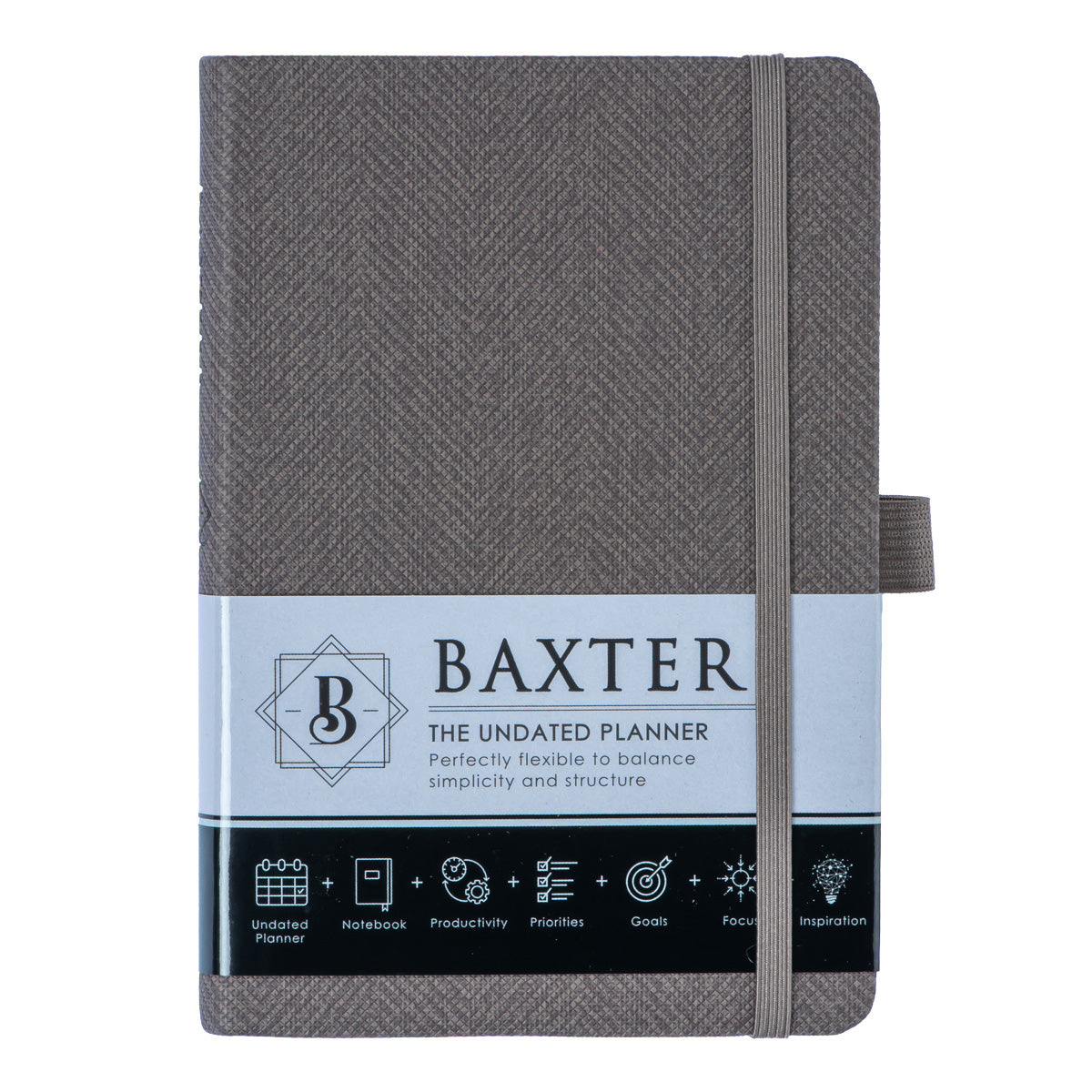 Baxter Undated Planner Pocket Edition Grey (Durable Synthetic Fiber Flexcover)