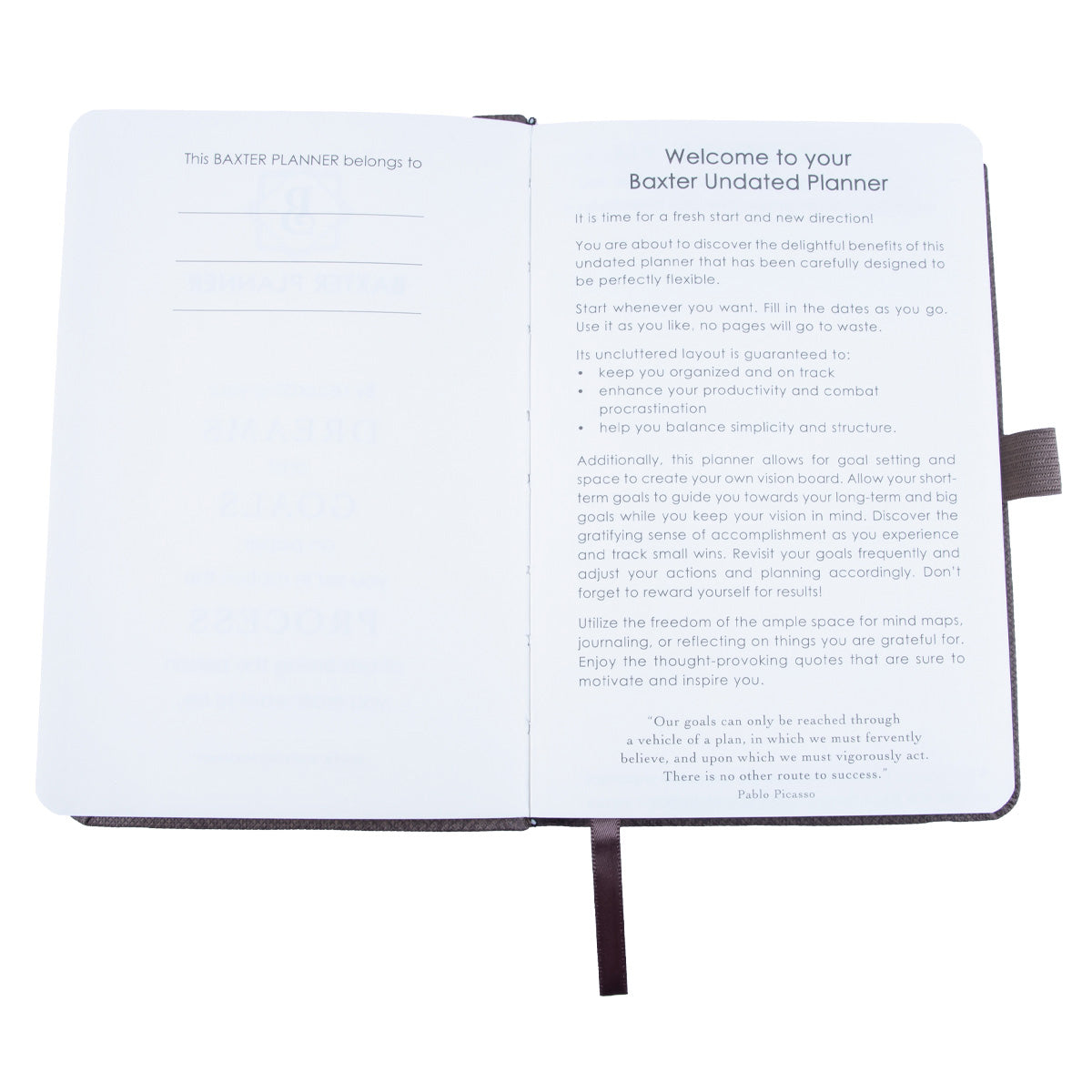 Baxter Undated Planner Pocket Edition Grey (Durable Synthetic Fiber Flexcover)