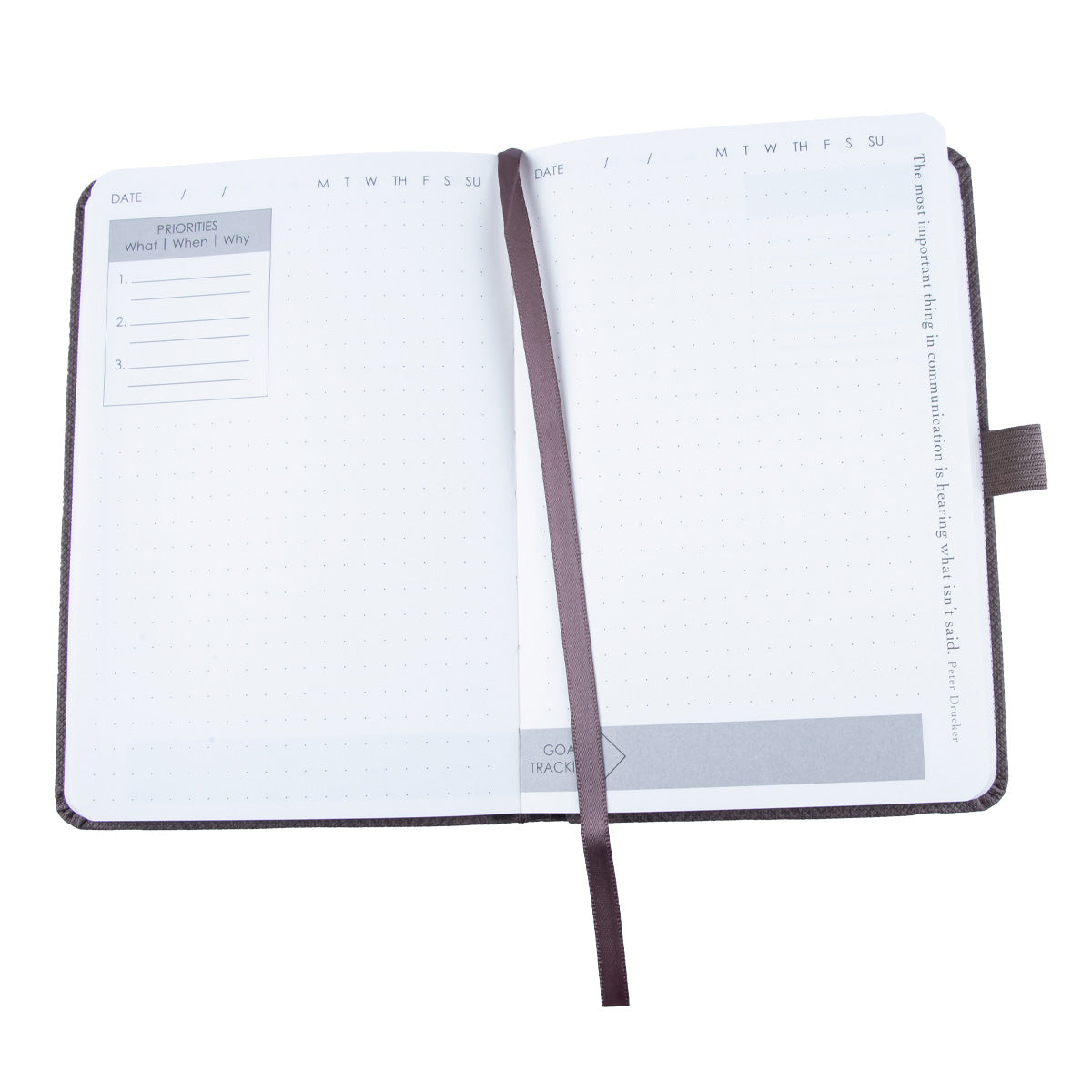 Baxter Undated Planner Pocket Edition Grey (Durable Synthetic Fiber Flexcover)