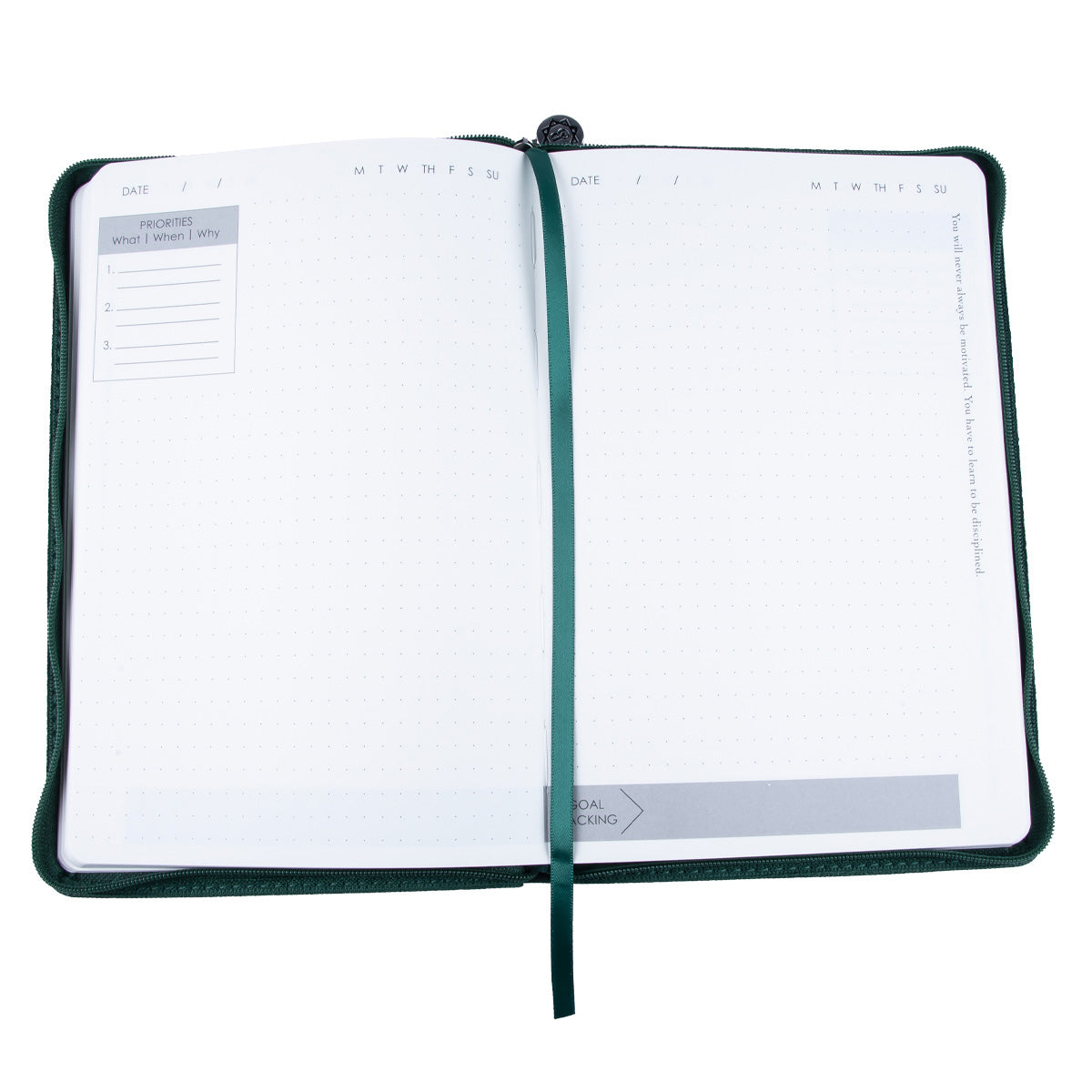 Baxter Undated Planner Premium Edition Green (Durable Synthetic Fibre Flexcover With Zip)