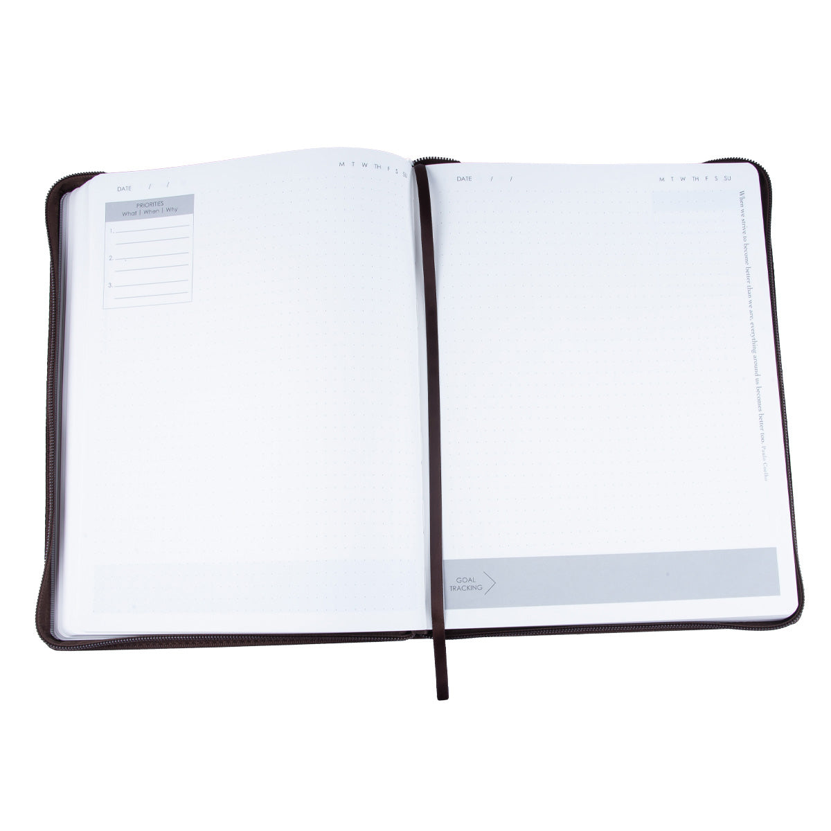 Baxter Undated Planner Large Premium Edition Brown (Durable Synthetic Fibre Flexcover With Zip)