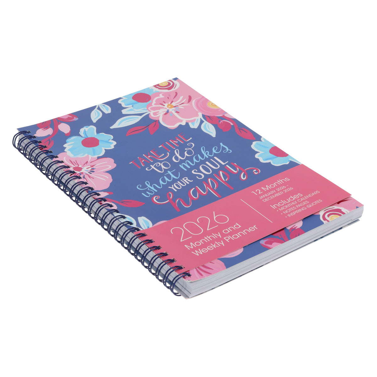 2026 Diary - Daily Planner - Inspirational - Take Time - Wirebound