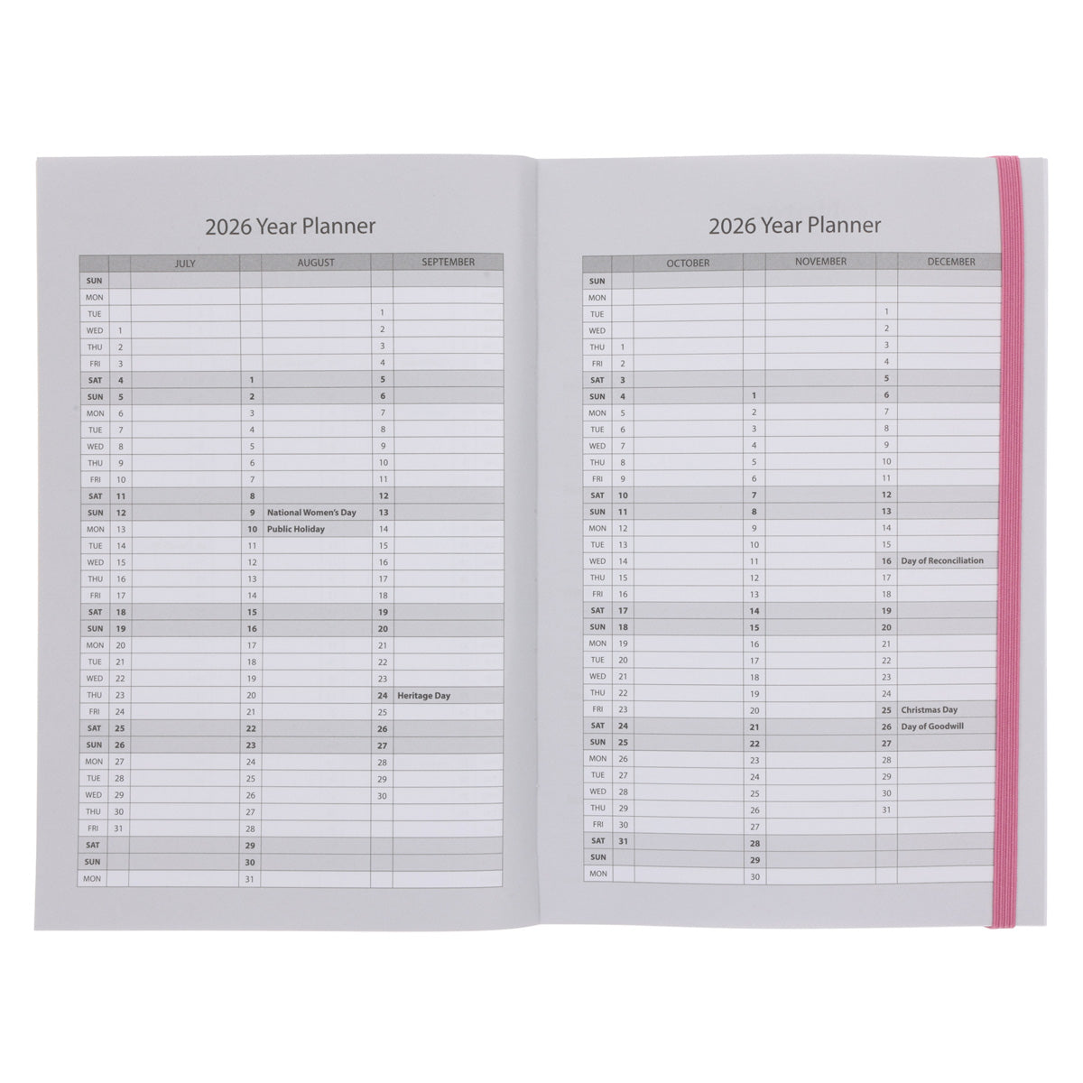 2026 A5 Diary - Daily Planner - Floral - Paperback