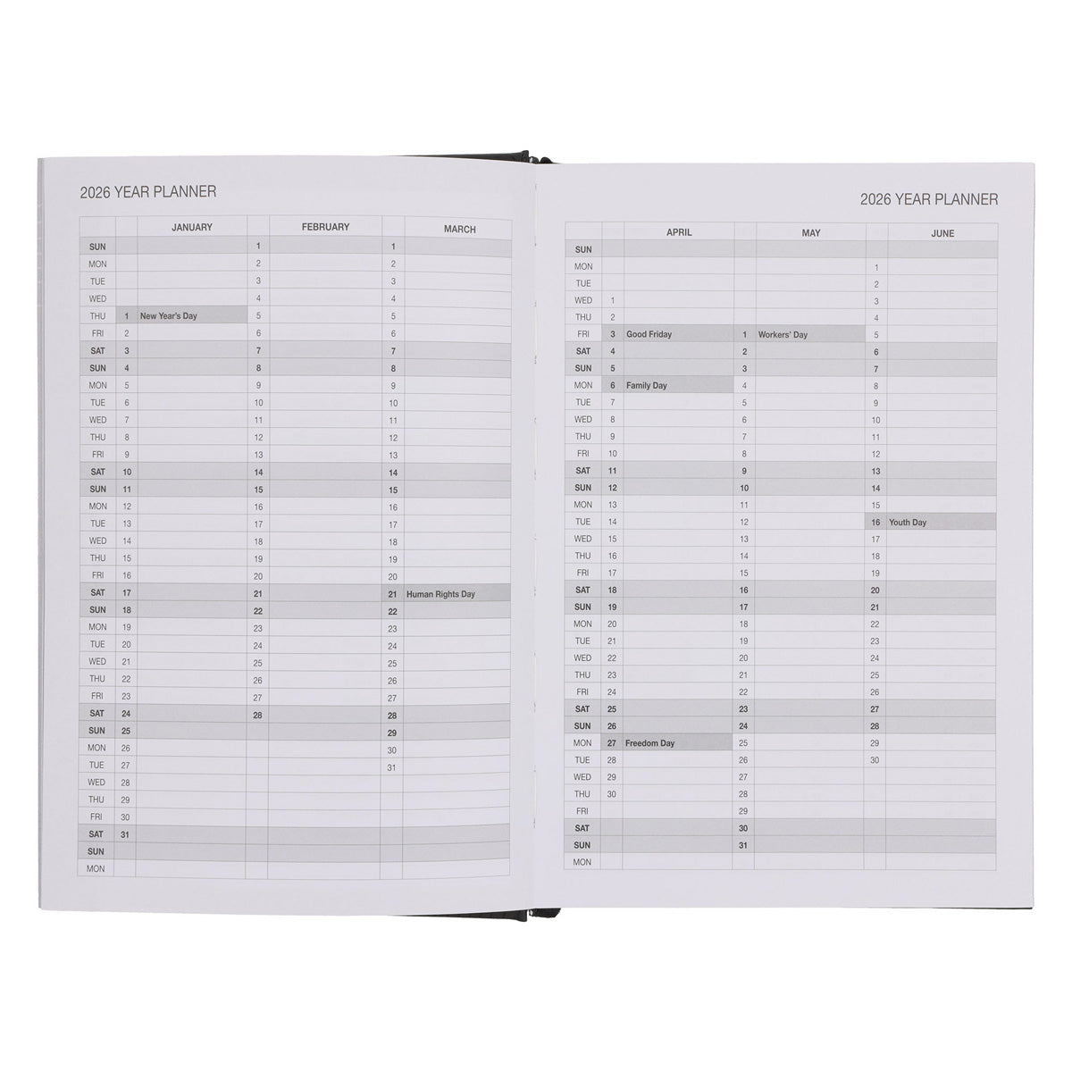 2026 A5 Business Diary - Daily Planner - Contour Lines - Hardcover