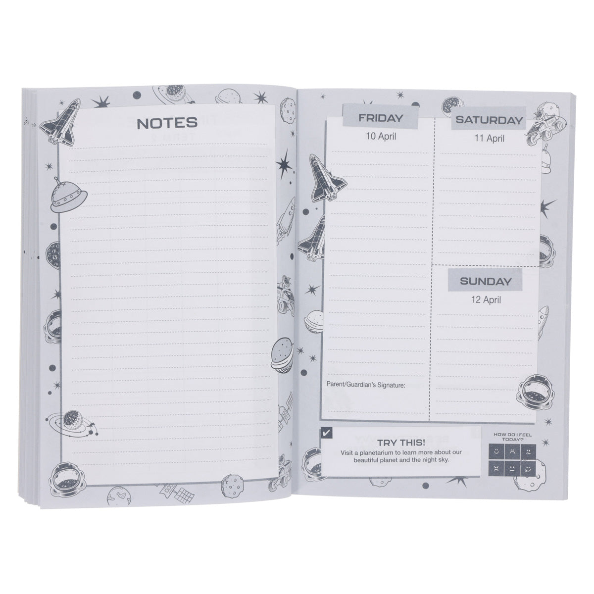 2026 School Diary - Daily Planner for Boys - Shoot for the Stars - Paperback