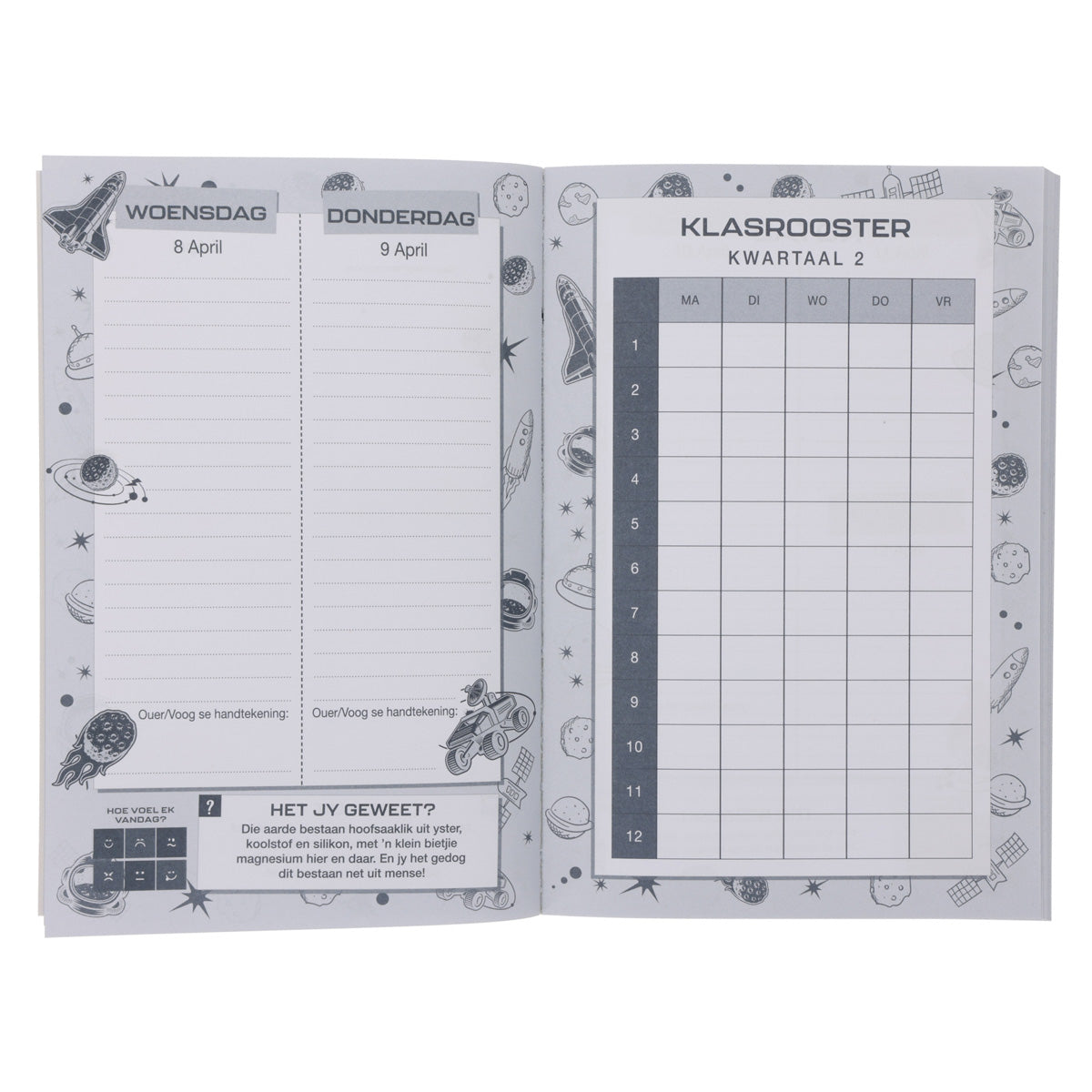 2026 Skooldagboek - Dagbeplanner vir Seuns - Mik vir die Sterre - Sagteband