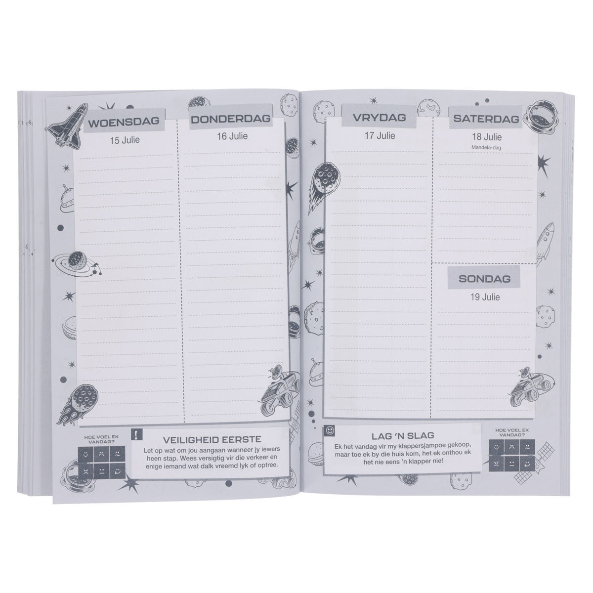 2026 Skooldagboek - Dagbeplanner vir Seuns - Mik vir die Sterre - Sagteband