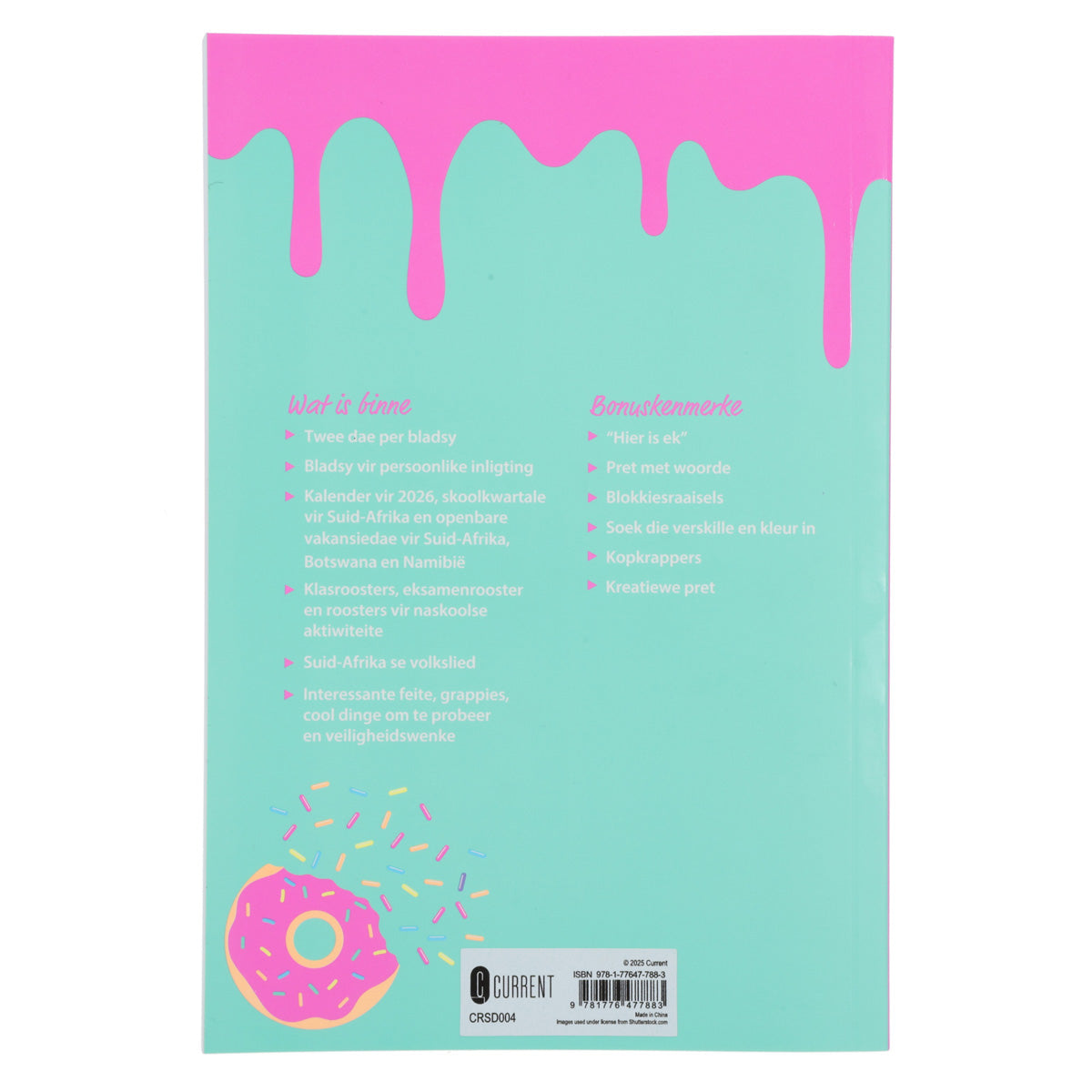 2026 Skooldagboek - Dagbeplanner vir Meisies - Sagteband