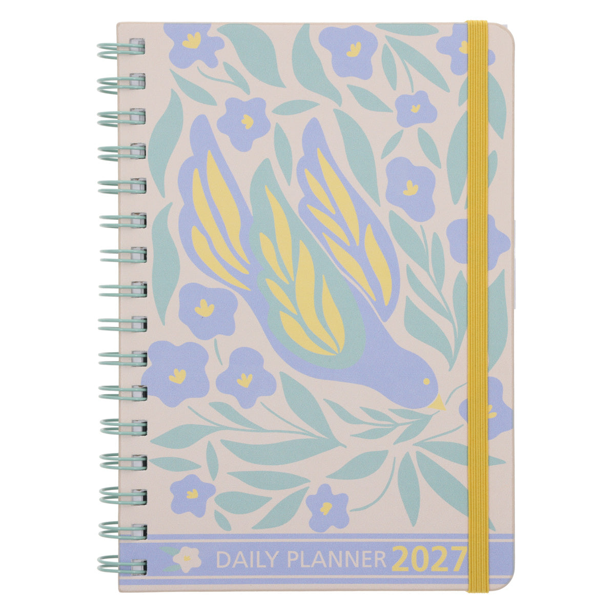 2027 A5 Diary - Daily Planner - Floral Bird - Wirebound