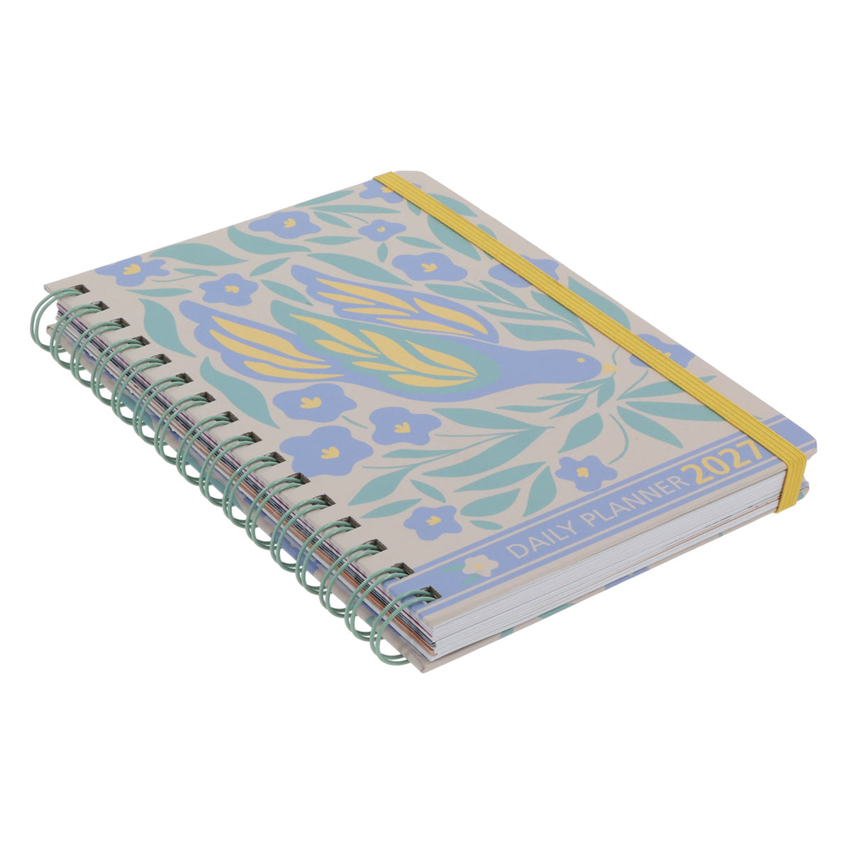 2027 A5 Diary - Daily Planner - Floral Bird - Wirebound