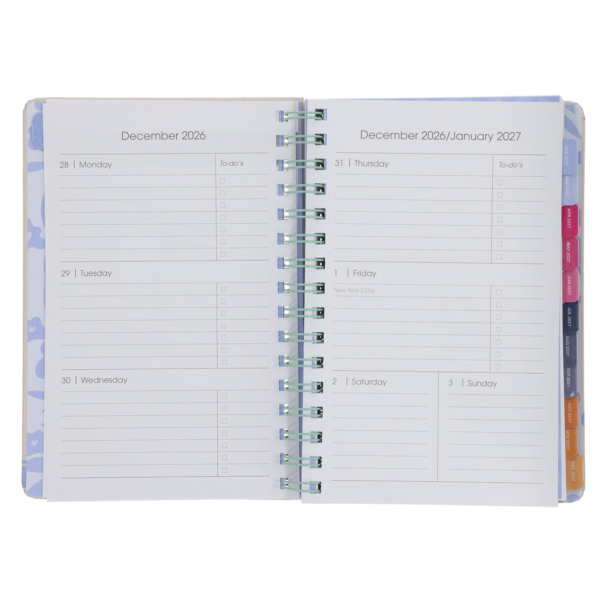 2027 A5 Diary - Daily Planner - Floral Bird - Wirebound
