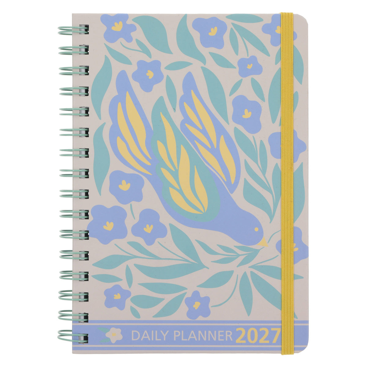 2027 A5 Diary - Daily Planner - Floral Bird - Wirebound