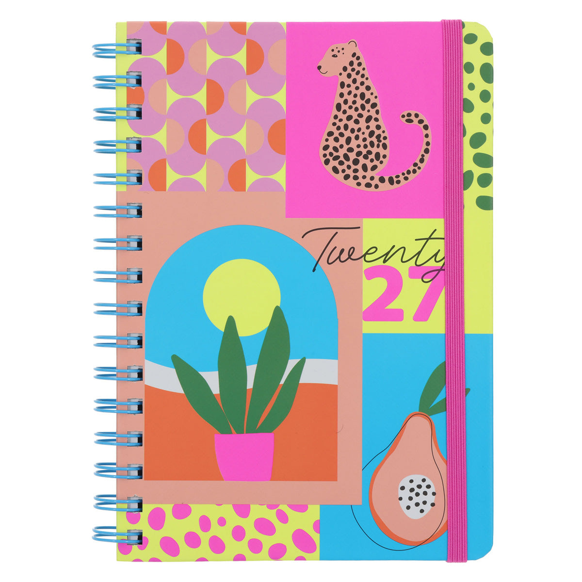 2027 A5 Diary - Daily Planner - Neon - Wirebound