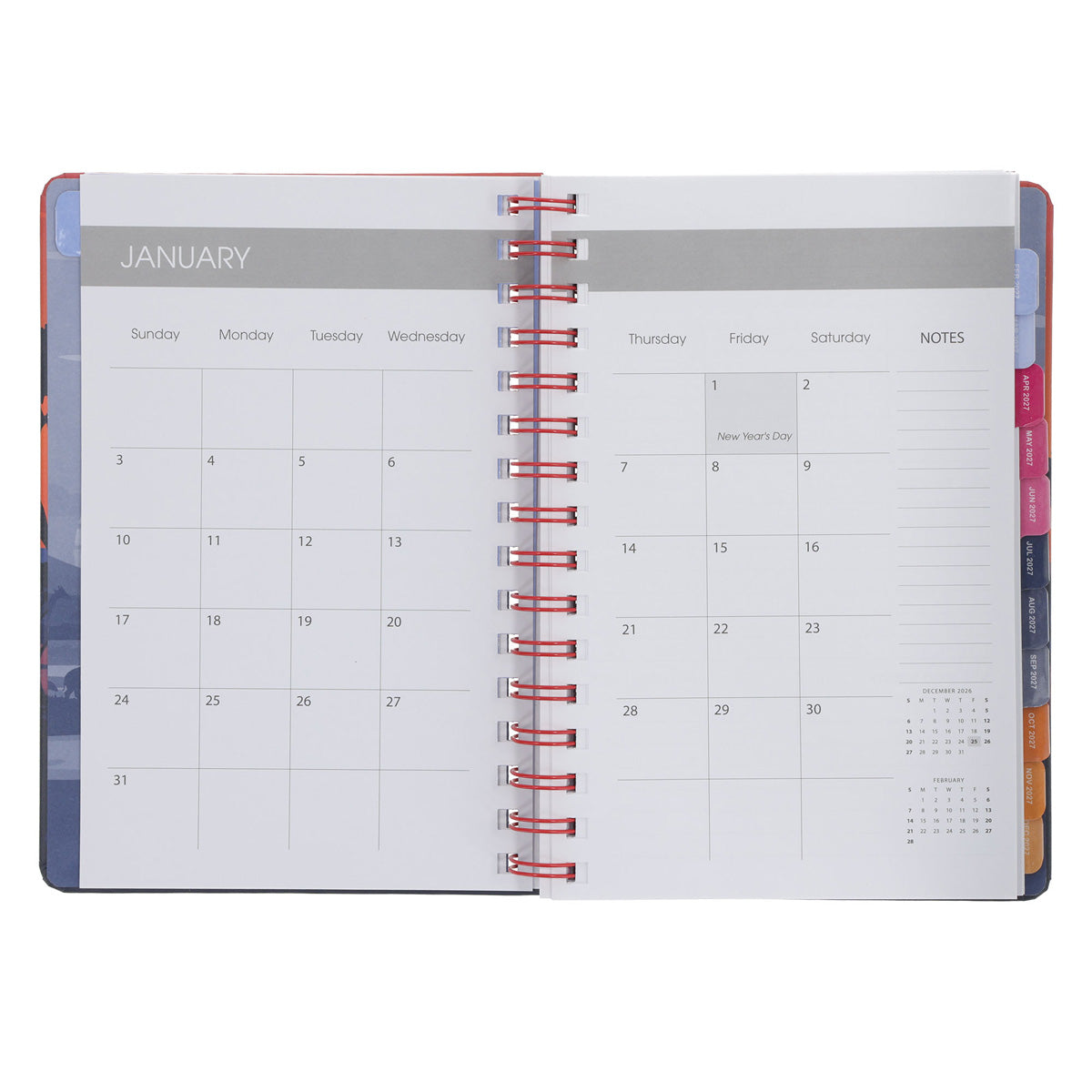 2027 A5 Diary - Daily Planner - African Scene - Wirebound
