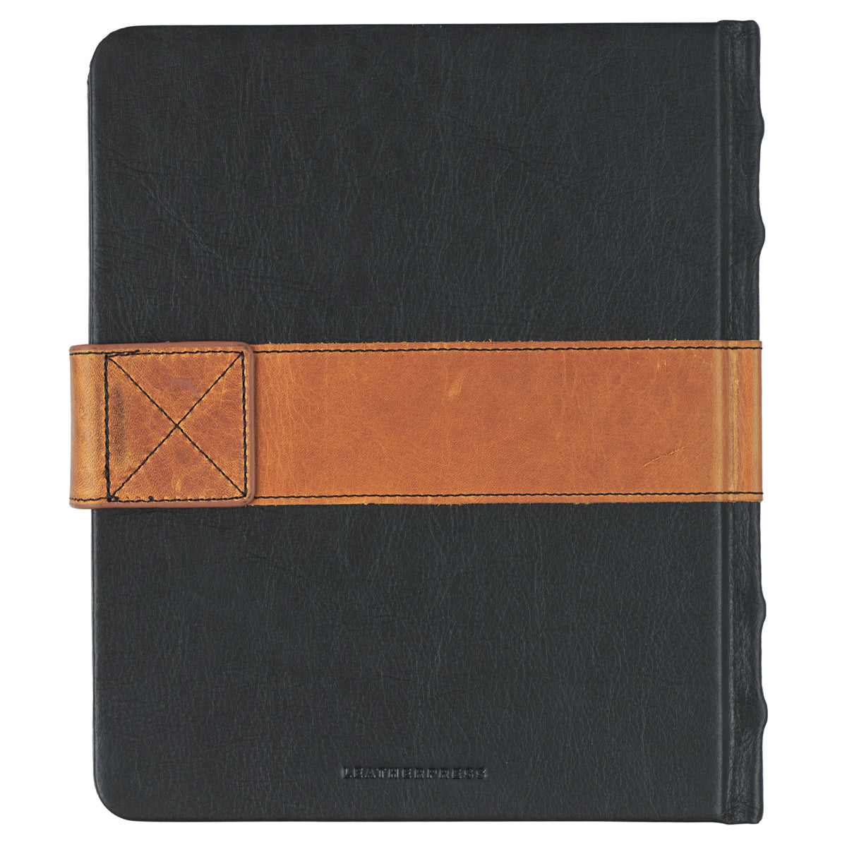 Leatherpress Slate Black and Chai Tan Genuine African Leather Sketch Book
