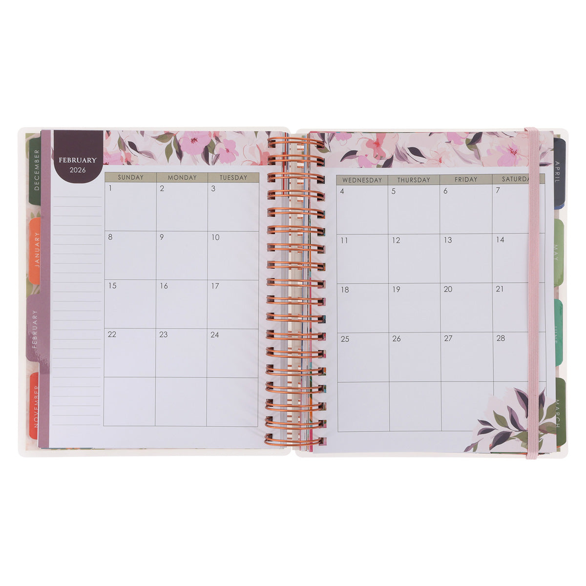 2026 Diary - 18-Month Planner for Women - Thankful Grateful Blessed - Wirebound