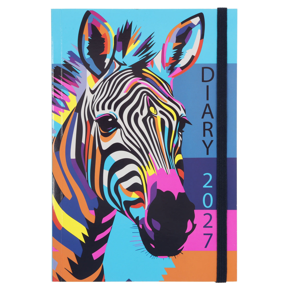 2027 A5 Diary - Daily Planner - Neon Zebra - Paperback