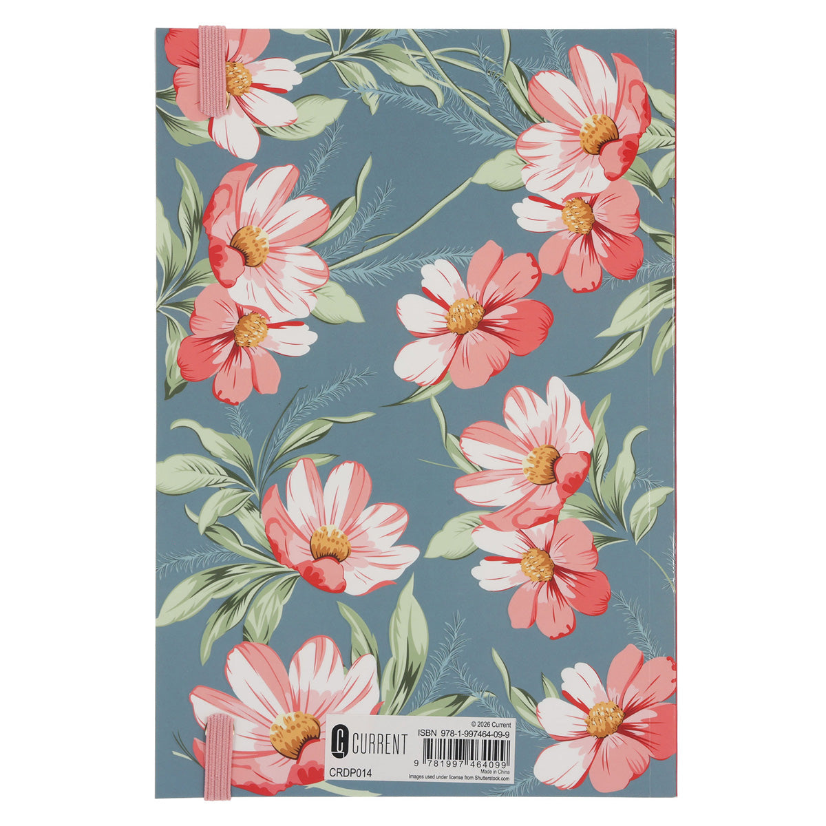 2027 A5 Diary - Daily Planner - Green with Peach Florals - Paperback