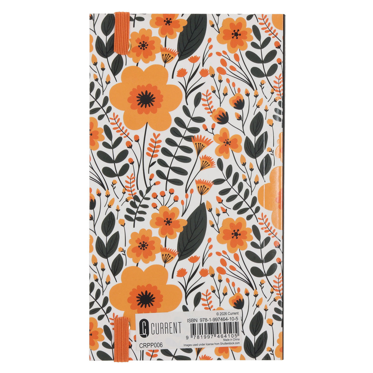 2027 Pocket Diary - Daily Planner - Orange Flowers - Paperback