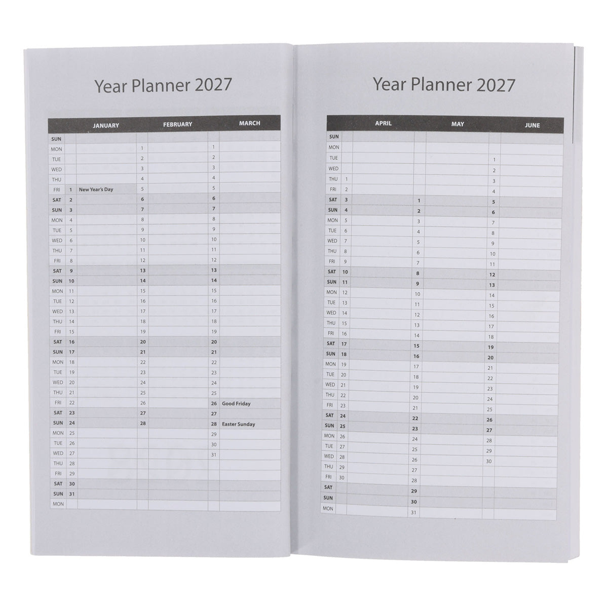 2027 Pocket Diary - Daily Planner - Blue Tiles - Paperback