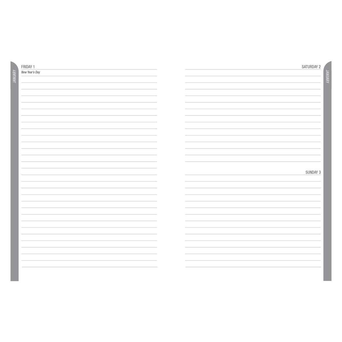 2027 A5 Business Diary - Daily Planner - Linea Black - Imitation Leather
