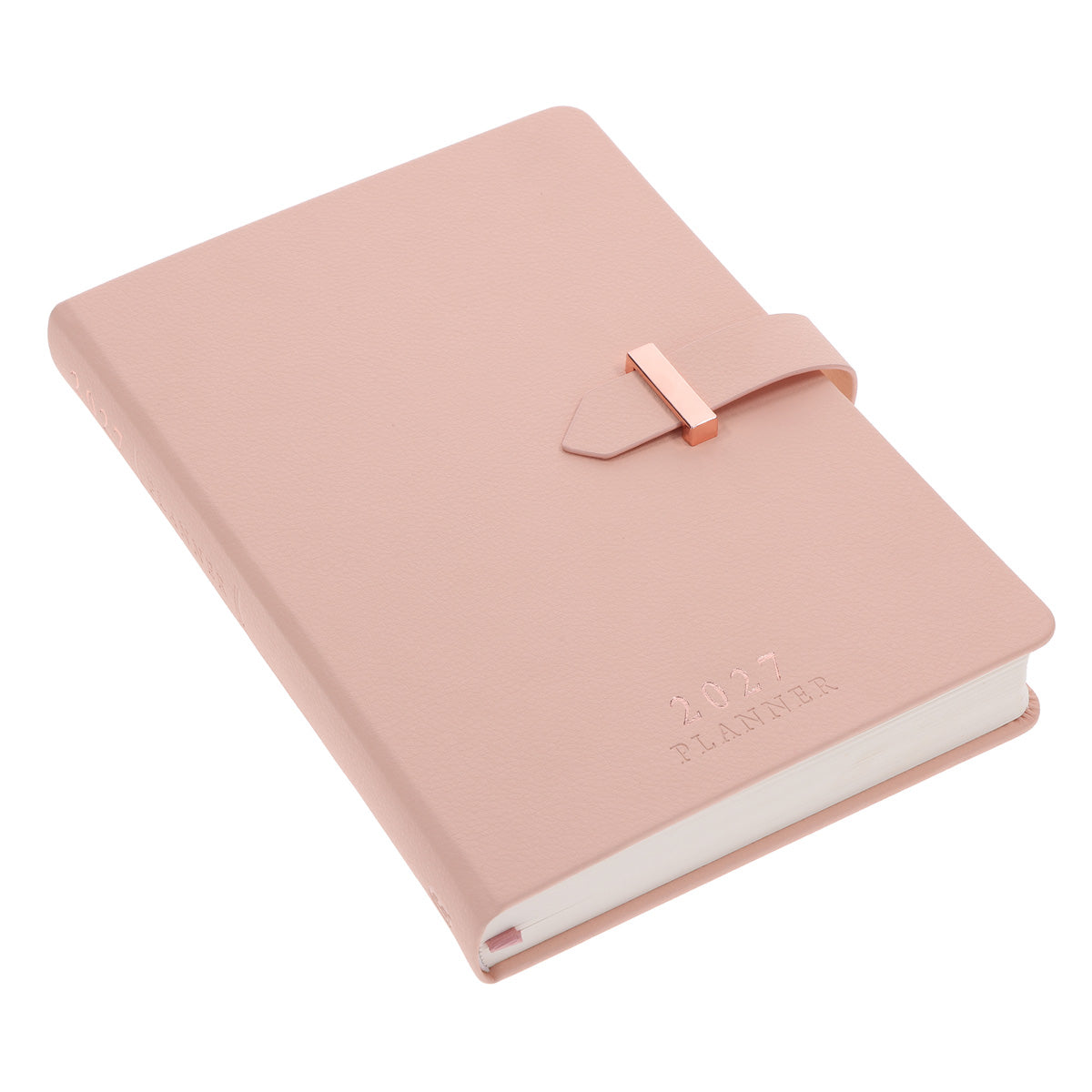 2027 A5 Business Diary - Daily Planner - Linea Pink - Imitation Leather
