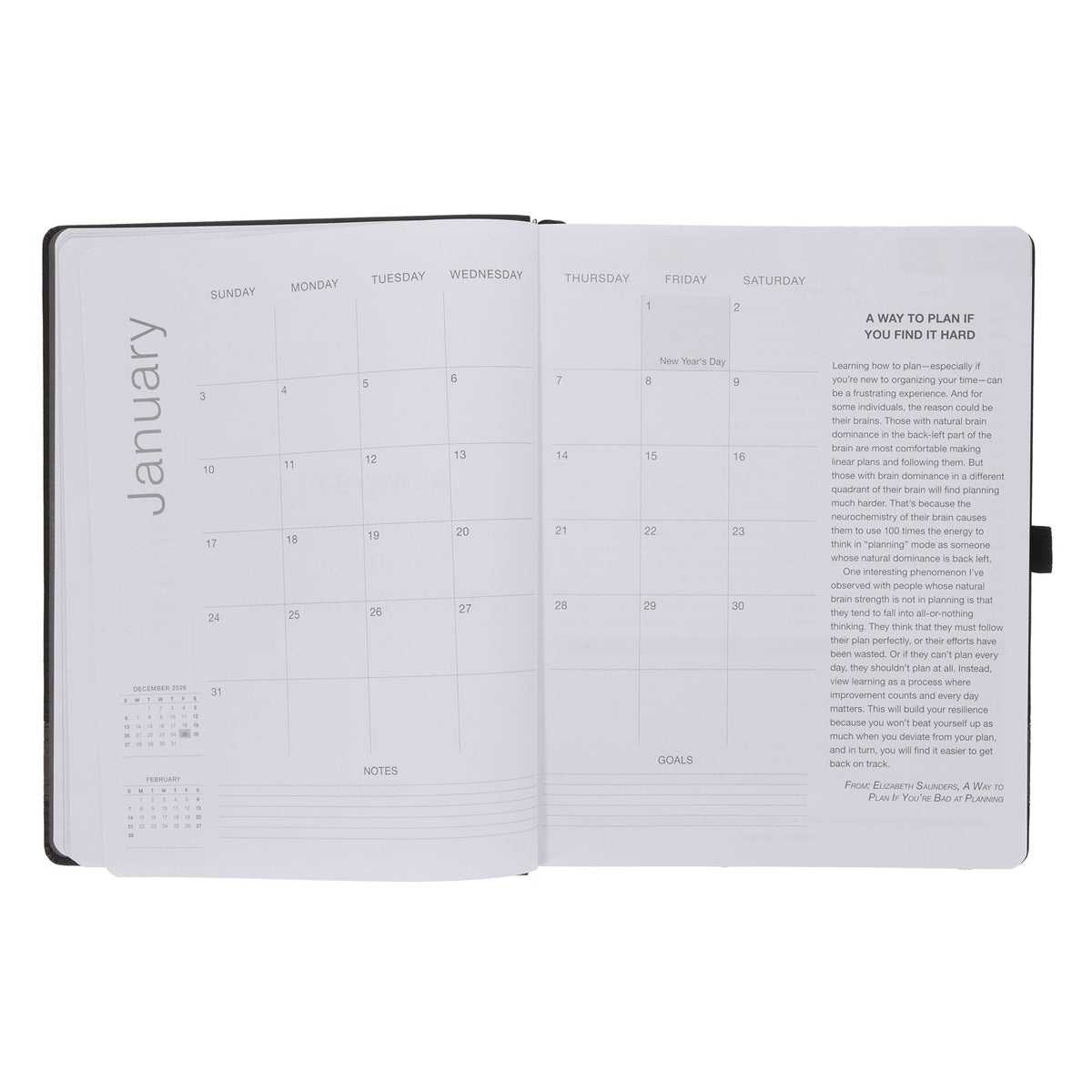 2027 A4 Business Diary - Daily Planner - Axis - Black - Imitation Leather