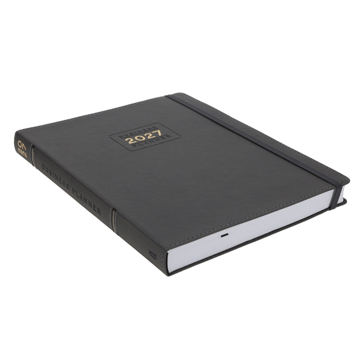 2027 A4 Business Diary - Daily Planner - Axis - Grey - Imitation Leather