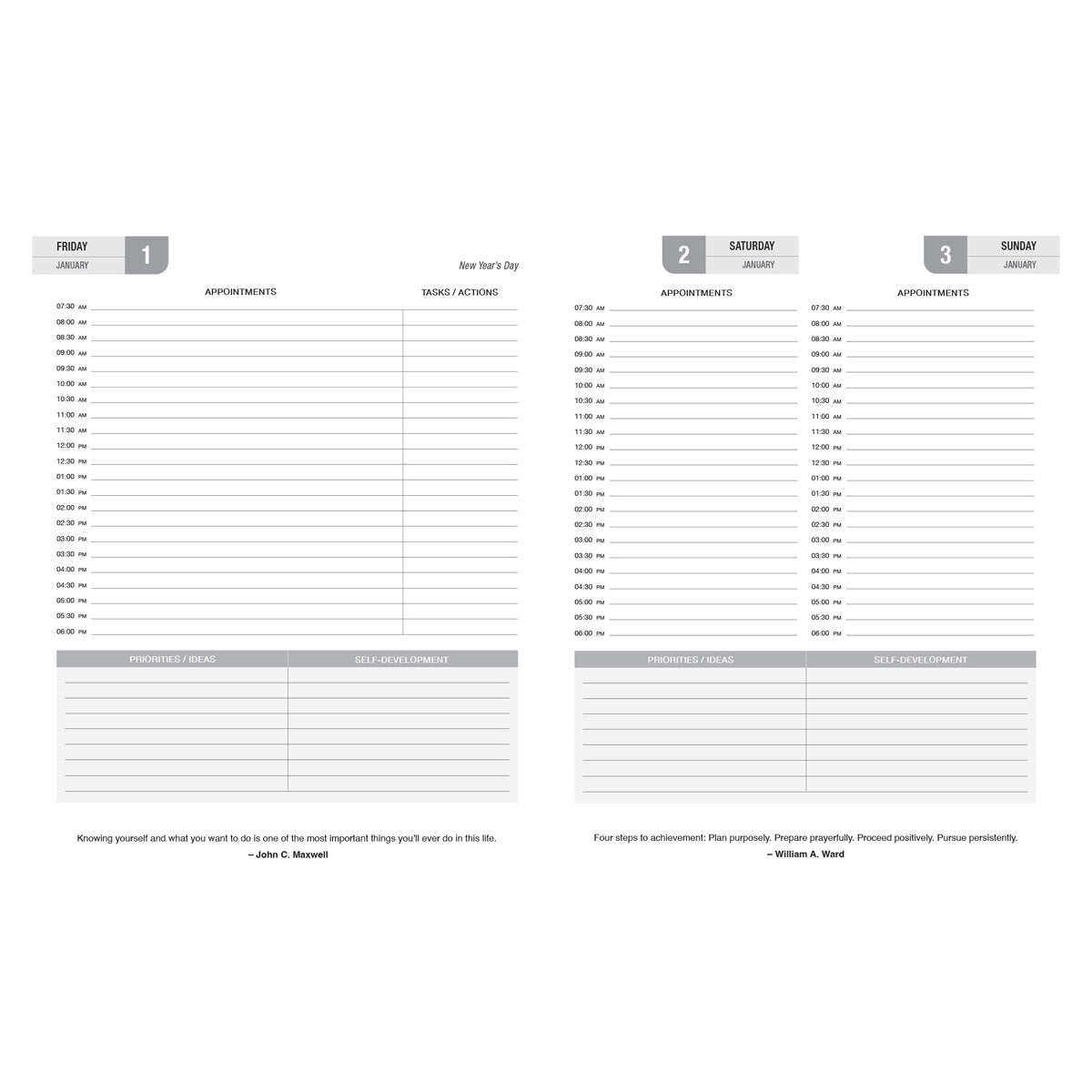 2027 A4 Business Diary - Daily Planner - Axis - Grey - Imitation Leather
