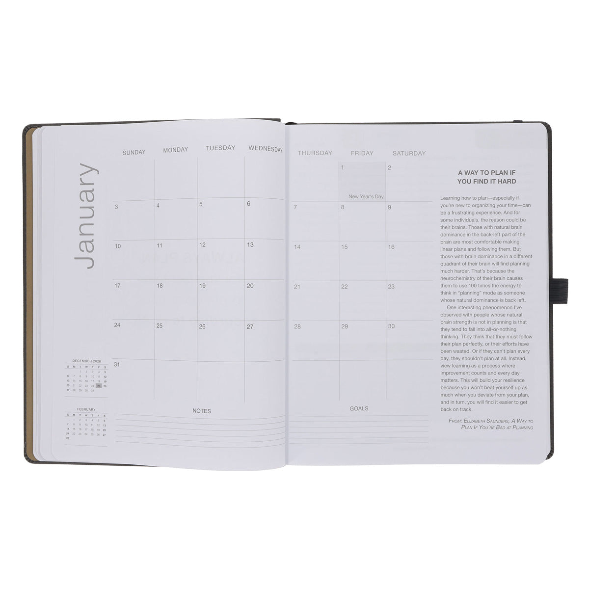 2027 A4 Business Diary - Daily Planner - Axis - Grey - Imitation Leather