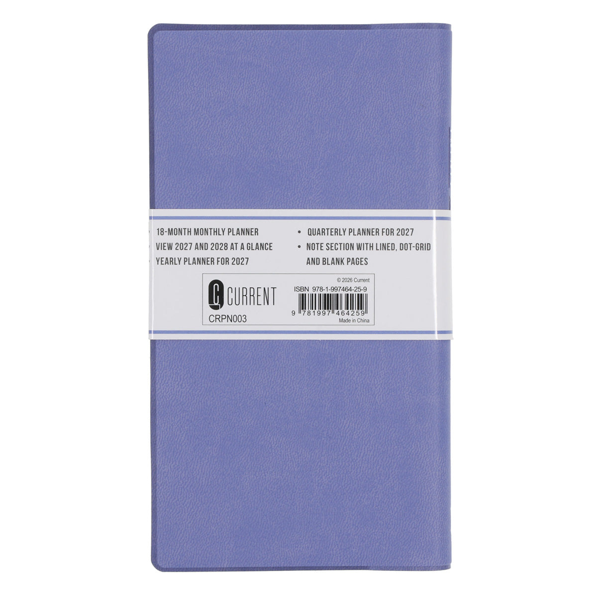 2027 Diary - 18-Month Planner and Notebook - Periwinkle - Imitation Leather