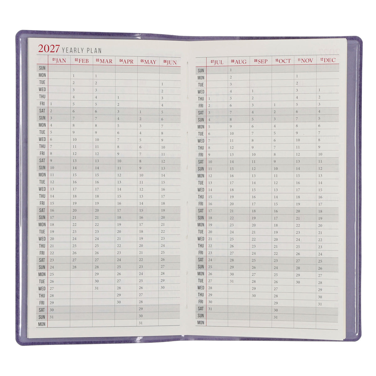 2027 Diary - 18-Month Planner and Notebook - Periwinkle - Imitation Leather