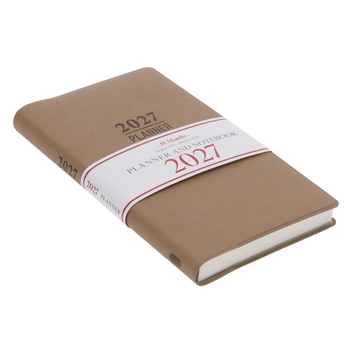 2027 Diary - 18-Month Planner and Notebook - French Beige - Imitation Leather