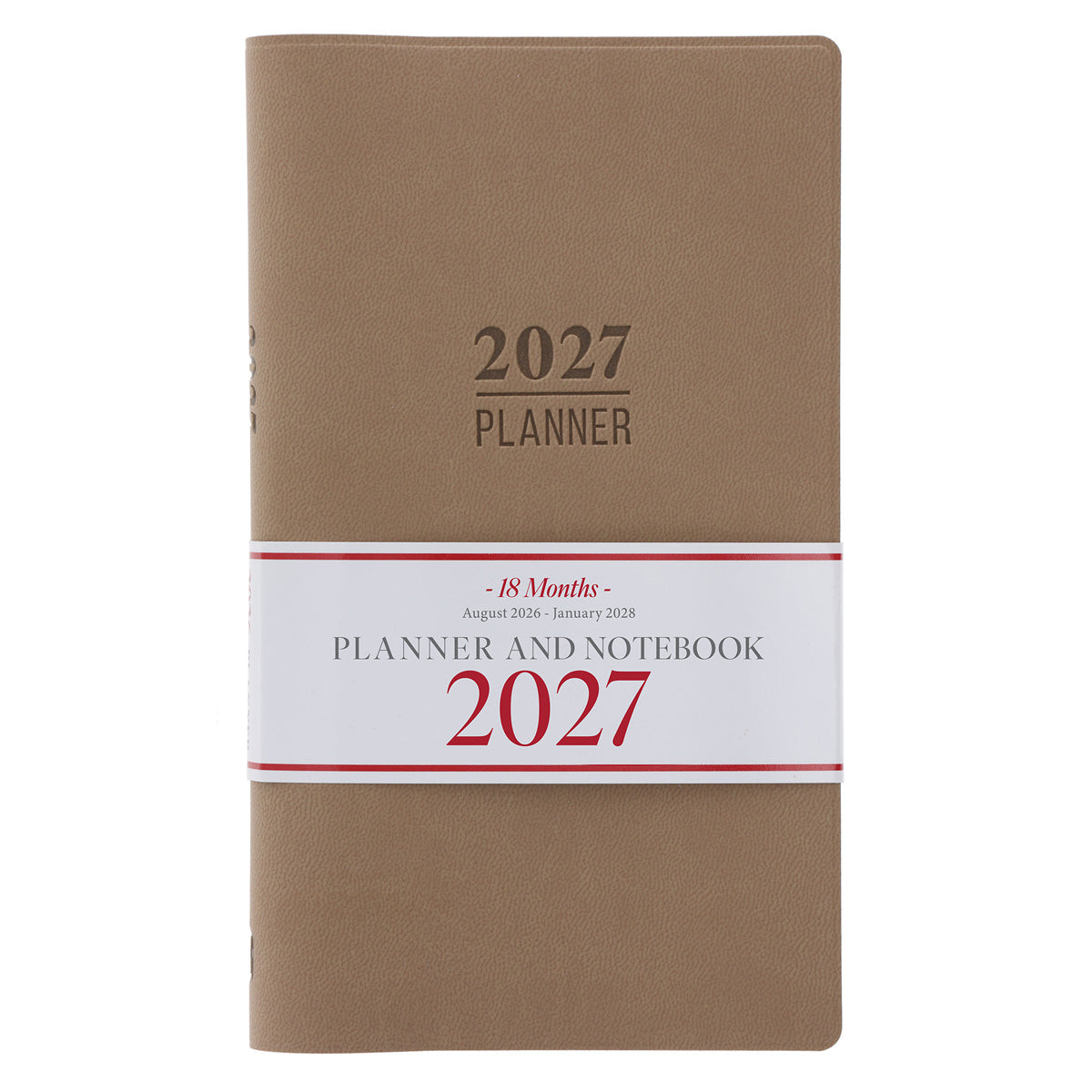 2027 Diary - 18-Month Planner and Notebook - French Beige - Imitation Leather