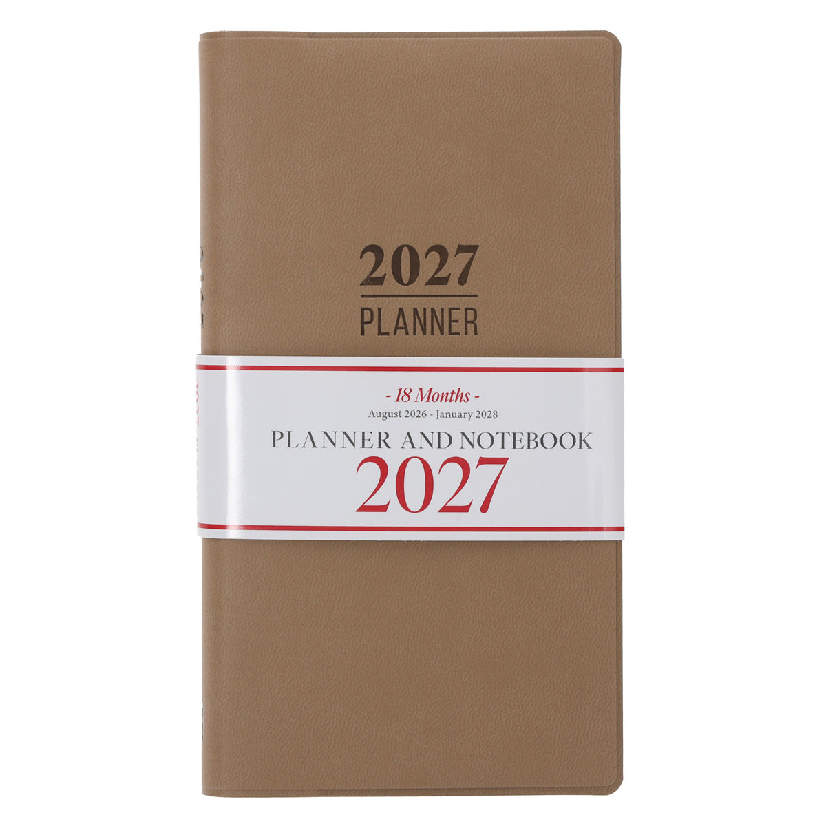 2027 Diary - 18-Month Planner and Notebook - French Beige - Imitation Leather
