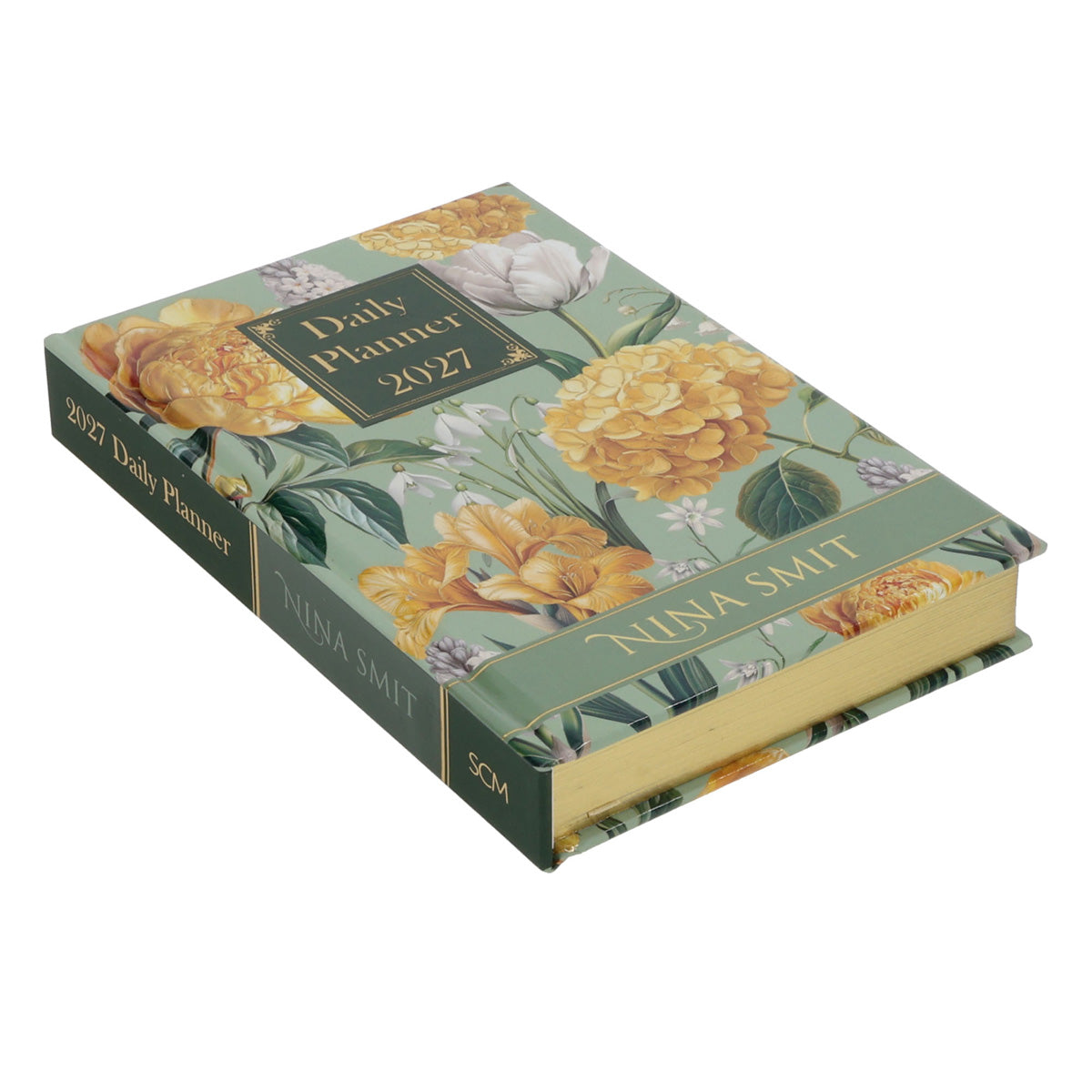 2027 Nina Smit Diary - Daily Planner for Women - Green & Yellow - Hardcover