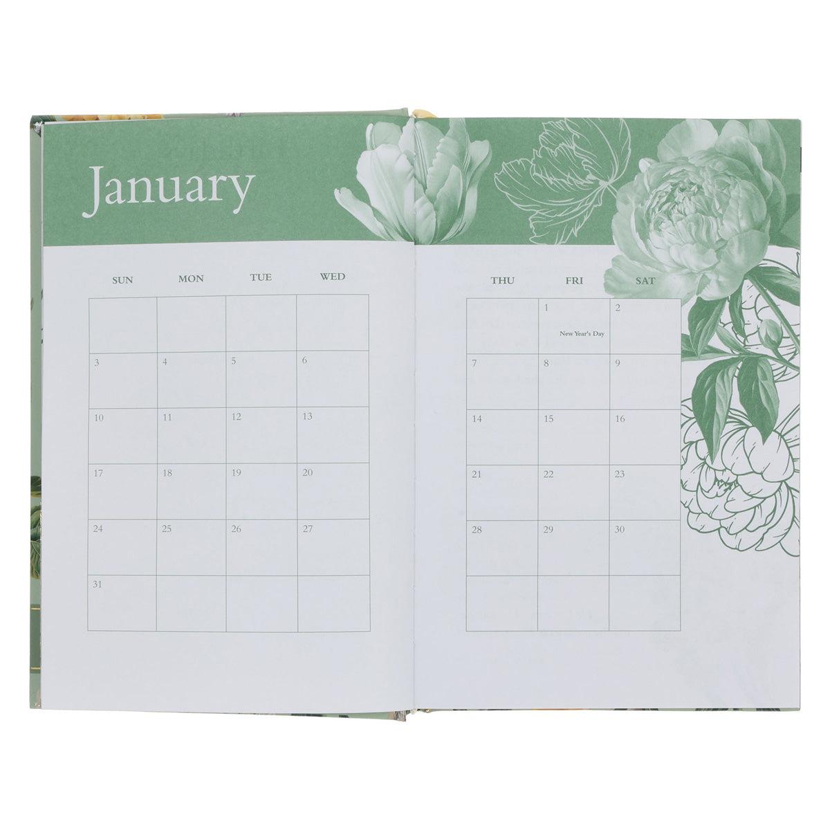 2027 Nina Smit Diary - Daily Planner for Women - Green & Yellow - Hardcover
