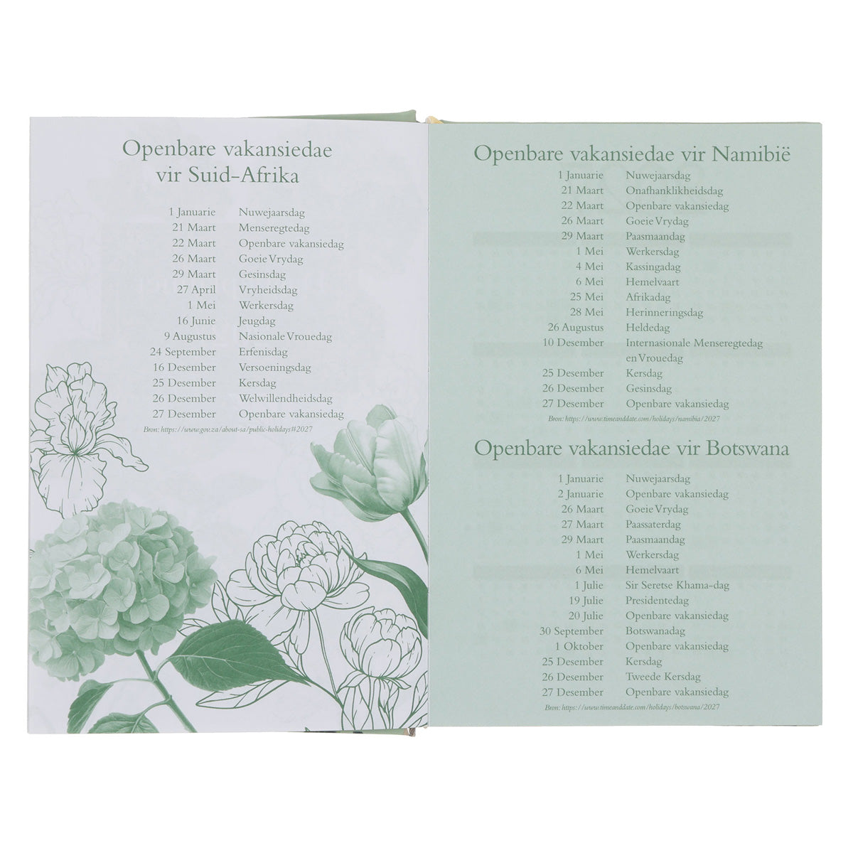 2027 Nina Smit Dagboek - Dagbeplanner Groen en Geel - Hardeband