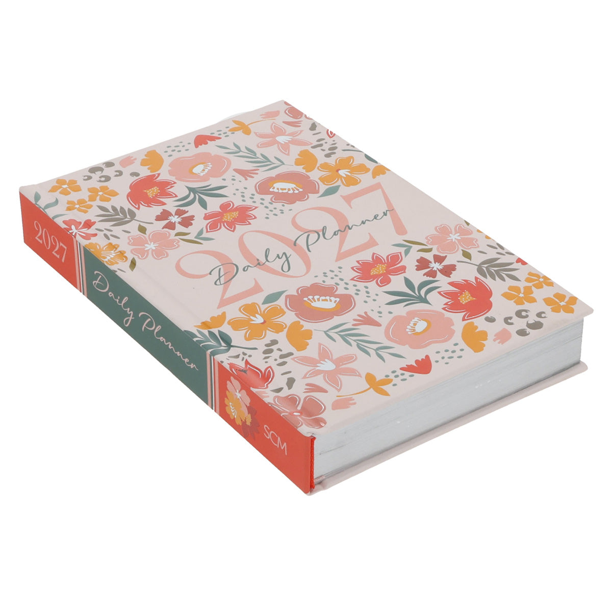 2027 Diary - General Christian Daily Planner for Women - Coral - Hardcover with Stationery Set