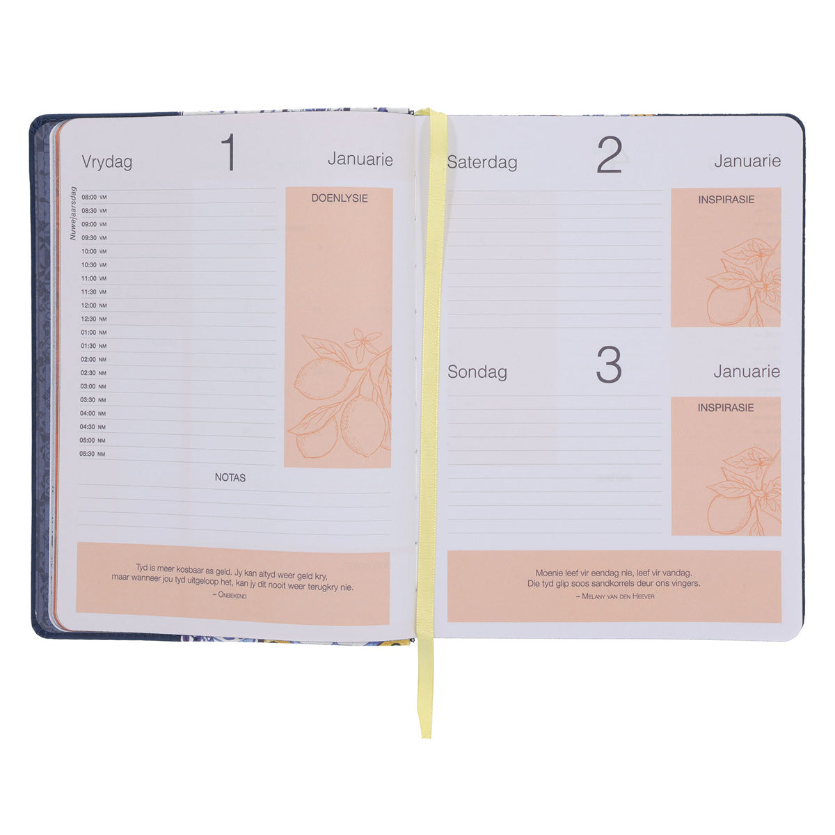 2027 Dagboek - Dagbeplanner - Leefstyl vir die Vrou - Teëls - Kunsleer
