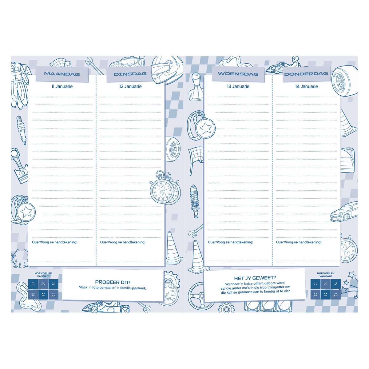 2027 Skooldagboek - Dagbeplanner vir Seuns - Sagteband