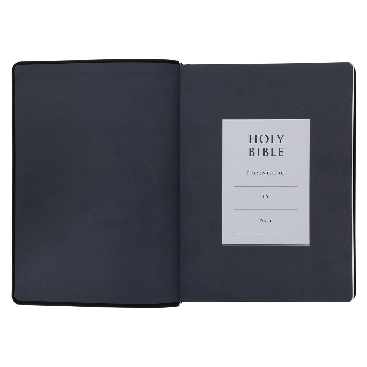 NLT Black Pattern Faux Leather Bible Large Print