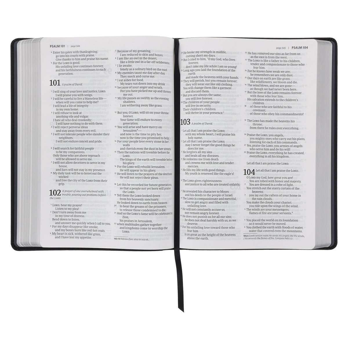 NLT Black Pattern Faux Leather Bible Large Print