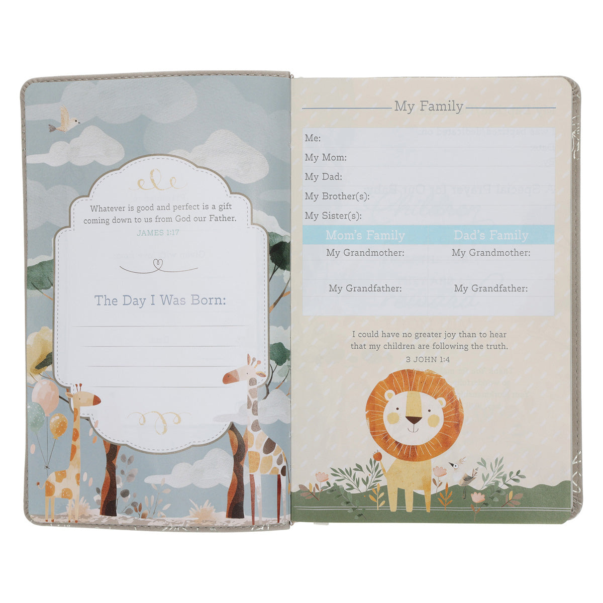 NLT Tiger Flexcover Faux Leather Baby's First Bible